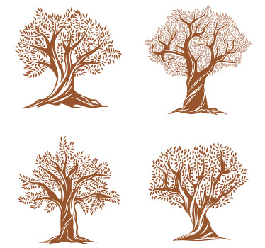 Variedade de árvores mais bases para copos - TenStickers