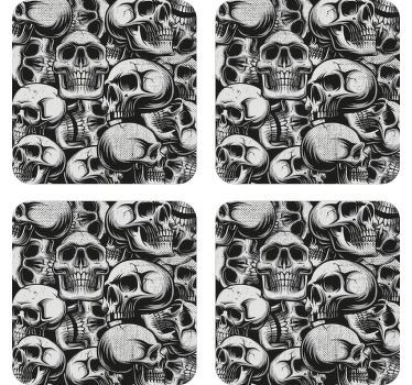 Black and white skull  halloween coaster - TenStickers