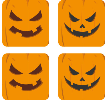 Different pumpkins coasters halloween - TenStickers