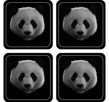 Panda b & w -alusta modernit lasinaluset - Tenstickers