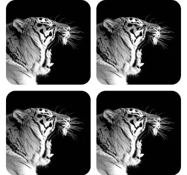 Hvit tiger moderne coasters - Tenstickers