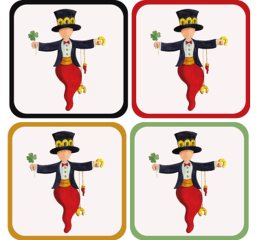 Amuleto da sorte de nápoles mais bases para copos - TenStickers