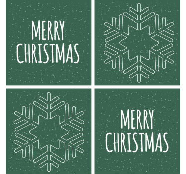 Bases para copos de natal Fundo verde - TenStickers