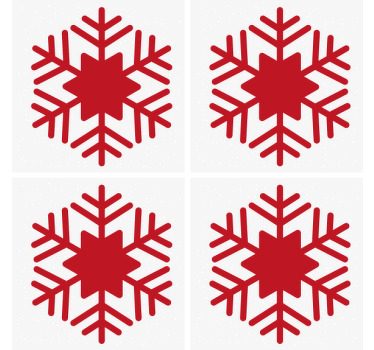 κόκκινο χιονοστιβάδα νιφάδα χιονιού - TenStickers