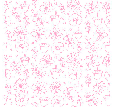 Rausvos gėlės kontūras ant baltos šiuolaikinės padėkliuko - „Tenstickers“