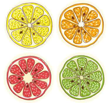 Citrus skive motiver skør coaster - TenStickers