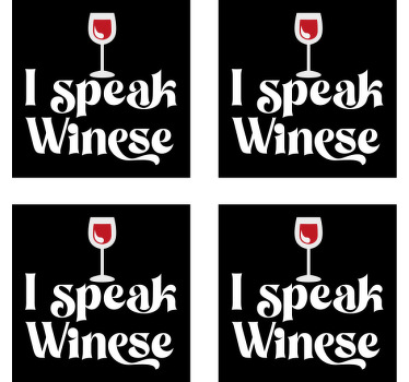 Posavasos con frases Yo hablo winés - TenVinilo