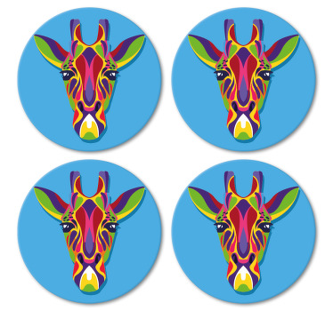 Untersetzer Modern Mehrfarbige giraffenmalerei - TenStickers