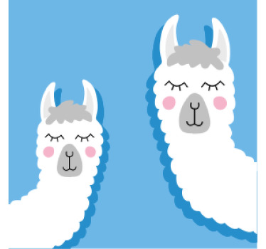 라마 얼굴 음료 컵 받침 - TenStickers