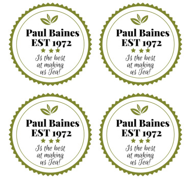Personalised best tea maker coasters - TenStickers