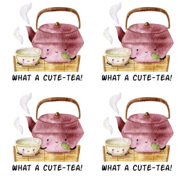 What a cute-tea quote text coasters - TenStickers