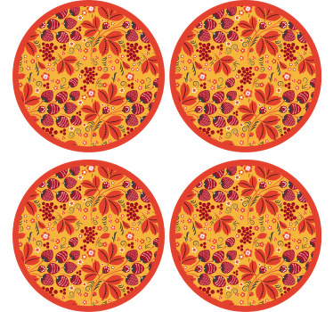 Posavasos moderno Patrón popular ruso strawberriy - TenVinilo