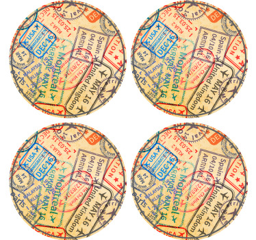 Untersetzer Modern Reisestempel - TenStickers
