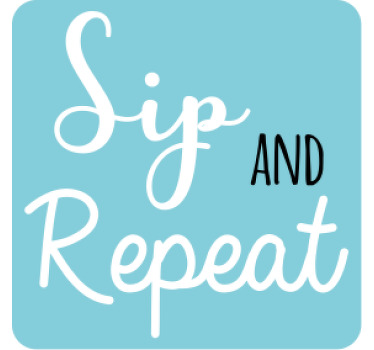 Sentence sip and repeat coaster text coasters - TenStickers