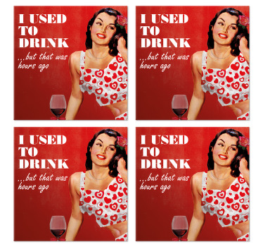 我曾经喝过文字杯垫 - TenStickers