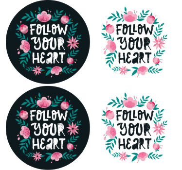Follow your heart text coasters - TenStickers