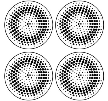 Svarte og hvite flekker paisley glassbrikke - Tenstickers