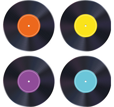 Värikäs lp-levy modernit lasinaluset - Tenstickers