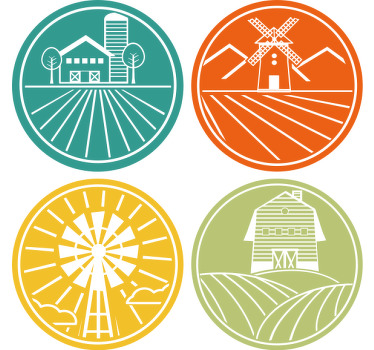 Posavasos azulejo Paisaje del molino - TenVinilo