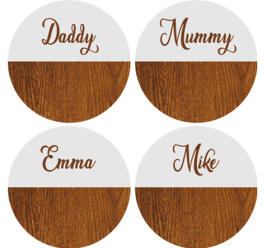 Untersetzer personalisiert Holzmarmor - TenStickers