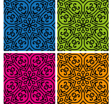 Mandala kuviot laatta lasinalunen - Tenstickers