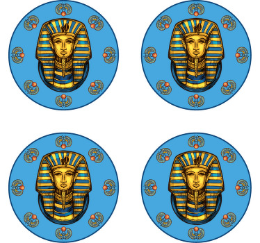 Egyptisk farao vintage coaster - TenStickers
