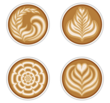 Kaffekunst moderne coastere - TenStickers