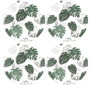 Monstera deliciosa hjørne flere glassbrikke - Tenstickers