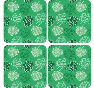 Monstera zöld mintás design több alátét - TenStickers