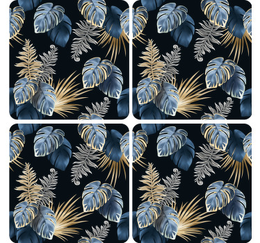 Monstera blader og palmer. Flere glassbrikke - Tenstickers