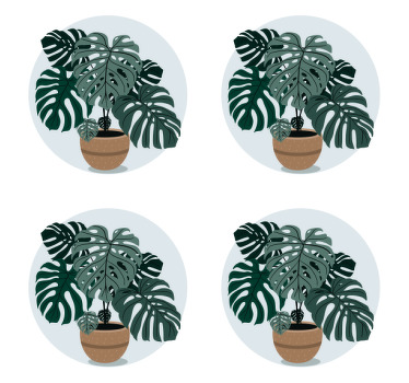 小盆栽多杯垫 - TenStickers