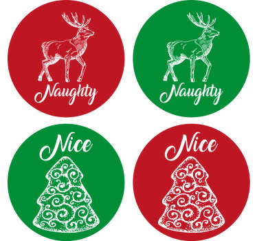 Naughty and Nice christmas coaster - TenStickers