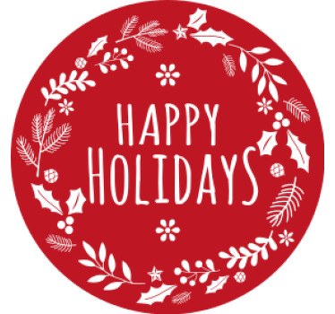 Happy Holidays red christmas coaster - TenStickers