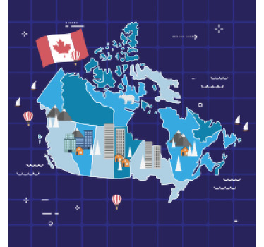 Dessous de verre carte du canada avec drapeau - TenStickers