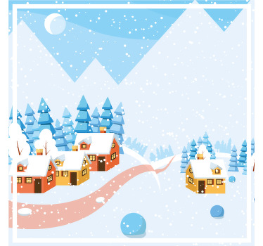 Snöbundna hus julunderlägg - Tenstickers