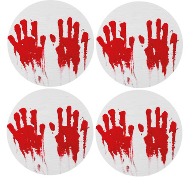 Blodiga handavtryck halloween-dalbana - Tenstickers