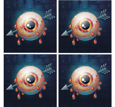 Posavasos de halloween de ojos de miedo - TenVinilo