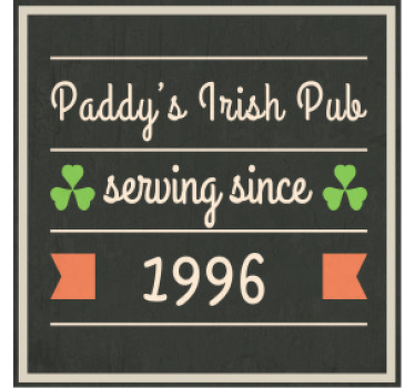 Irish pub + date personalised coasters - TenStickers