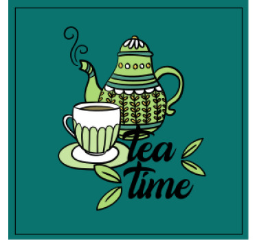 Tea time text  vinyl coasters - TenStickers