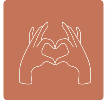 Kalp, eller, kabataslak çizim, modern, coaster - TenStickers