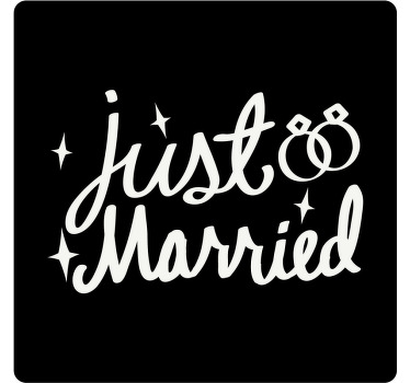 Just Married Black and White wedding coaster - TenStickers