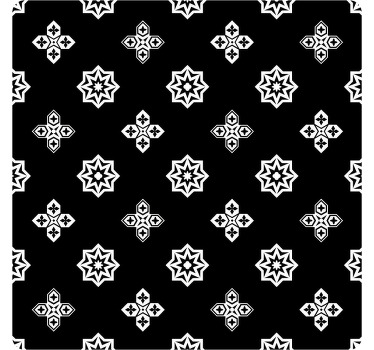 Posavasos azulejo Azulejo de patrón vintage blanco y negro - TenVinilo