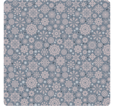 Beige, black and white snowflake tile coasters - TenStickers