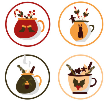 Holiday themed mugs christmas coaster - TenStickers