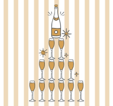 Champaign glass  tree christmas coaster - TenStickers