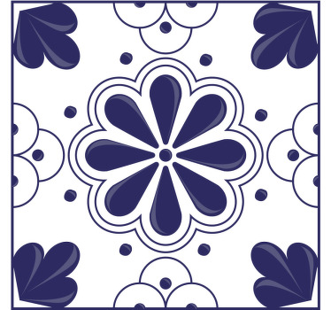 Floral motif tile coasters - TenStickers