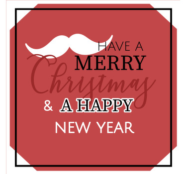 새해 복 많이 받으세요 산타의 콧수염 크리스마스 코스터 - TenStickers