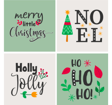 Holiday pack with quotes christmas coaster - TenStickers