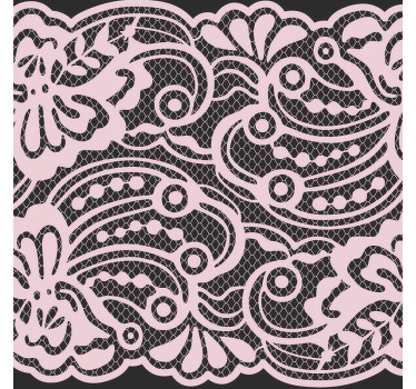 Bases para copos modernas Renda rosa elegante em preto - TenStickers