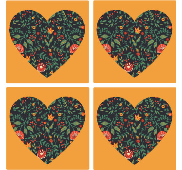 Untersetzer Modern Polnisches Muster im herzen - TenStickers